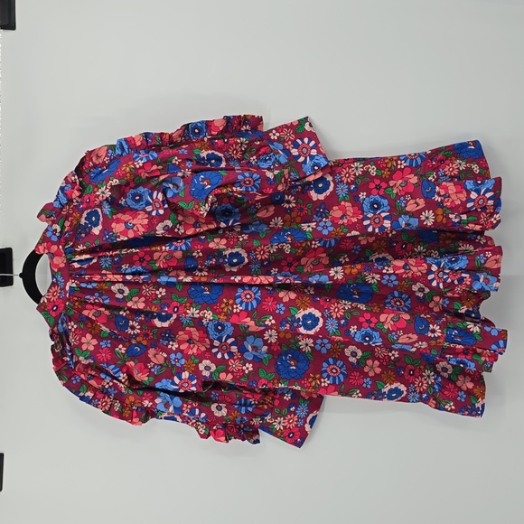 Karlie London Floral Ruffle Poplin Mini Dress Size L - Picture 4 of 8